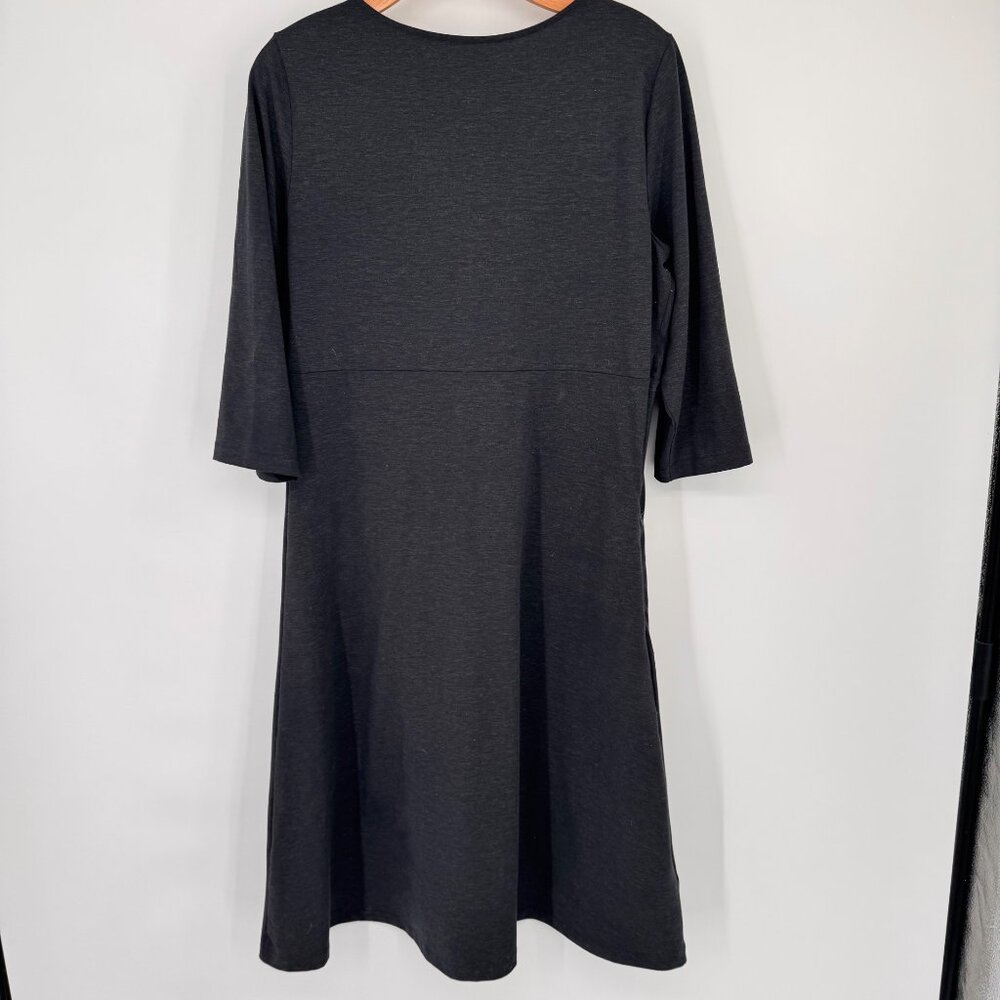 Eddie Bauer Womens gray Knot Frontknit  Dress size large L Polyester Wool Blend - Picture 10 of 12